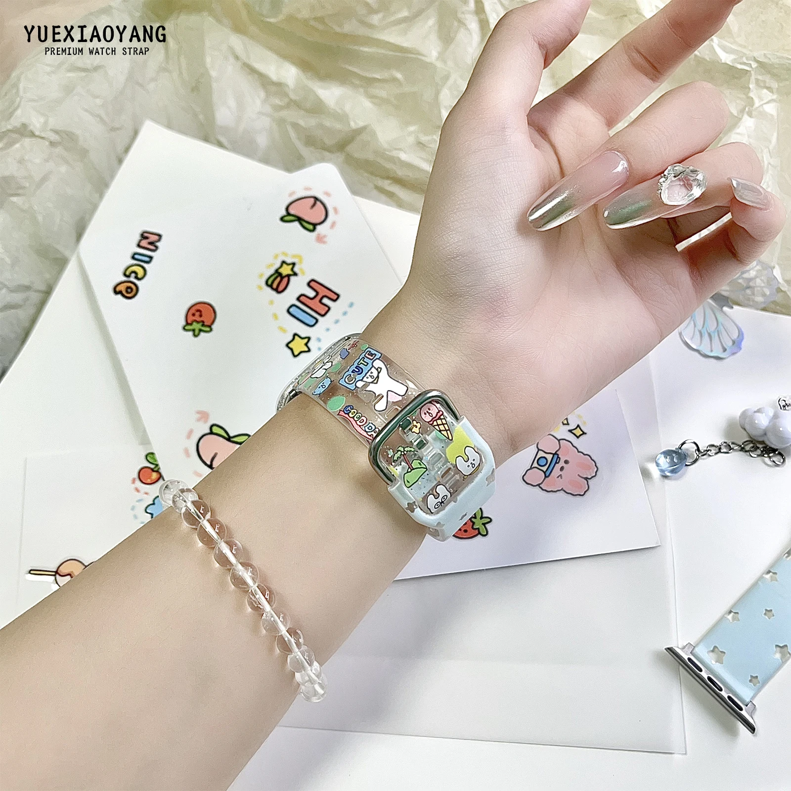 Color matching printed watch strap for Apple Watch 11 10 9 8 7 Band Replaceable Bracelet for iWatch 42mm 41mm 40mm Watchband