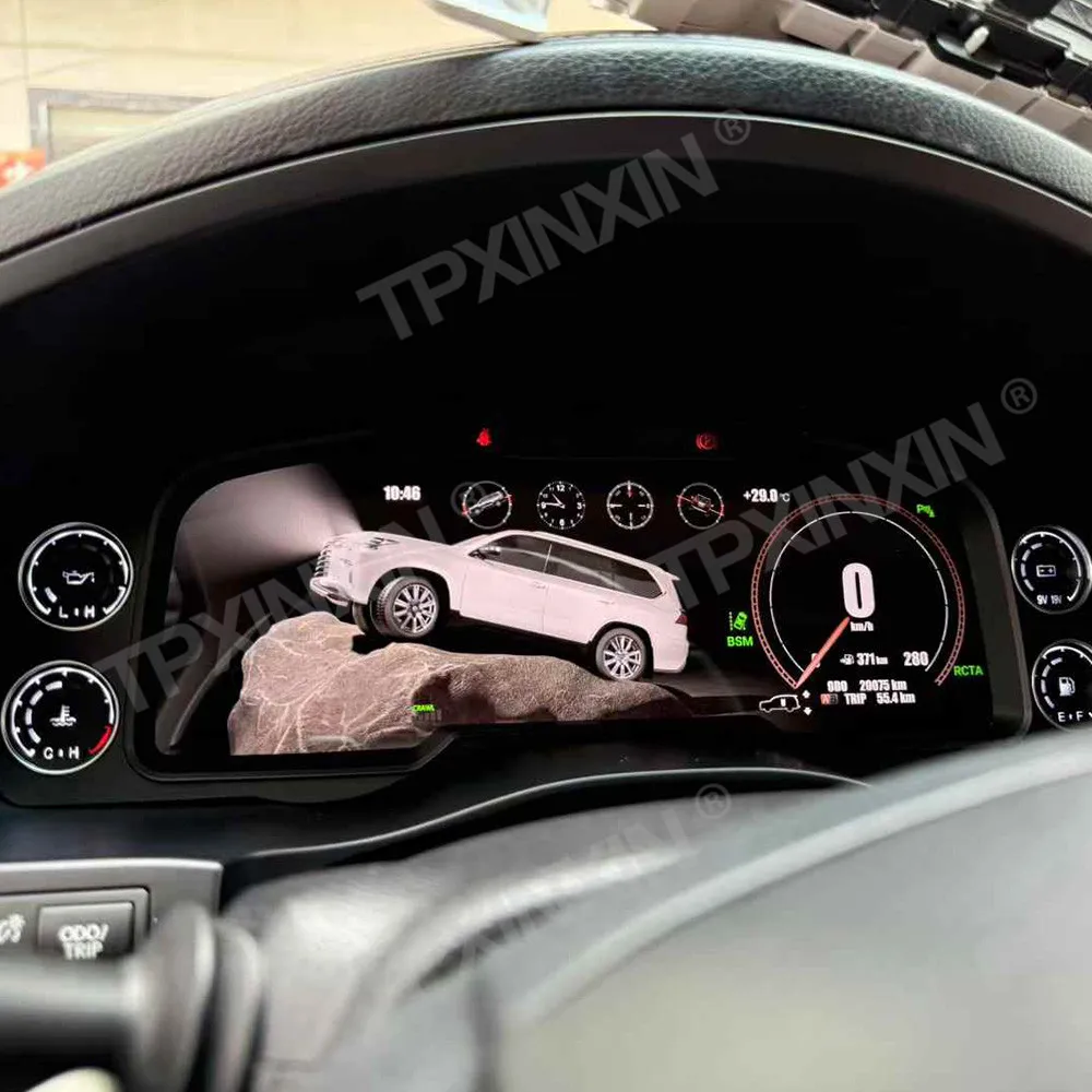

Автомобильная приборная панель для Lexus LX570 2016-2021, ЖК-цифровой кластер, автоматическая приборная панель, спидометр, одометр, виртуальный головное устройство для кабины