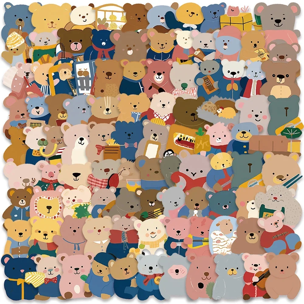 100 Stück Ins-Style, niedliche Cartoon-Aufkleber mit kleinem Braunbär – Aufkleber für Gepäck, Handyhülle, Laptop, Notebook, Aufnahme, YourLife Store