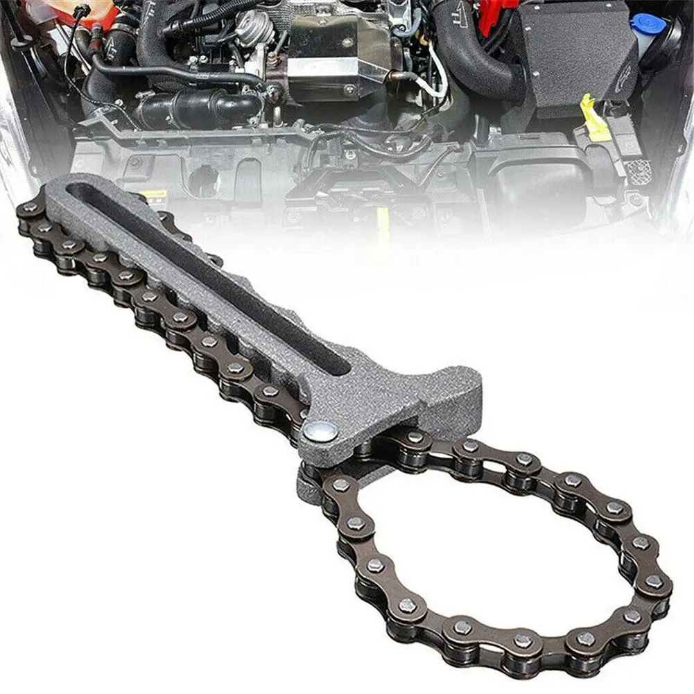 NEW Adjustable Car Engine Oil Filter Chain Grip Key Wrench Remover Tools Car Repair Tools Automobile Dismantling Tools