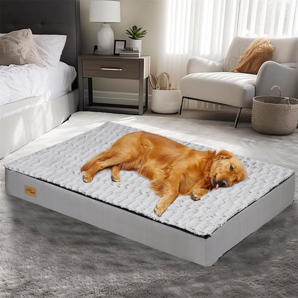 L-3XL Dog Bed Orthopedic Pet Calming Bed Soft Sponge Foam Base Dog Crate Kennels Mat with Removable Cover