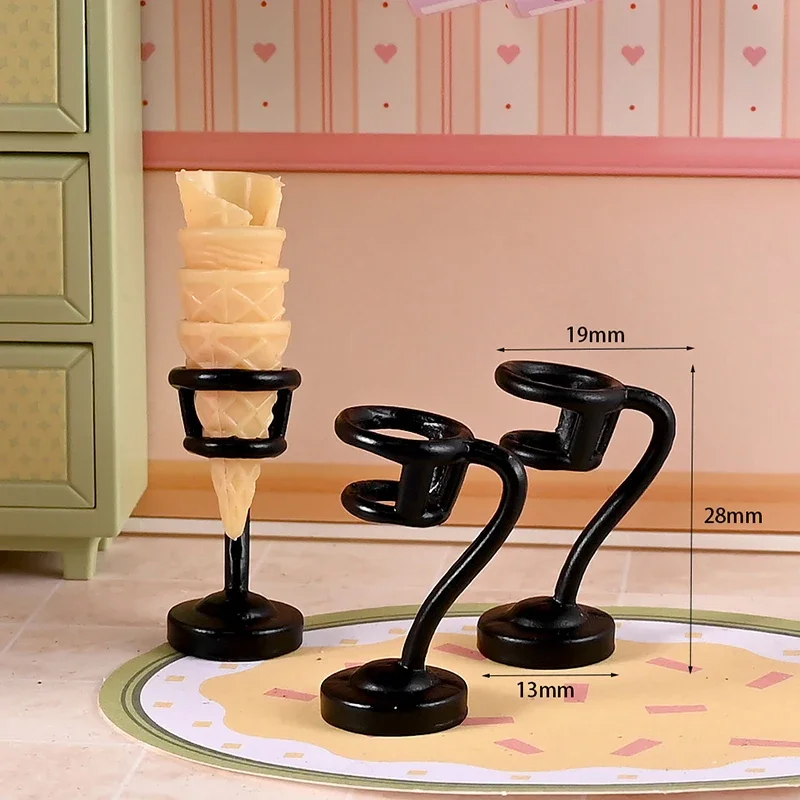 Dollhouse Miniature Ice Cream Stand Ice Cream Cone Holder Model Decor Toy Doll House Accessories
