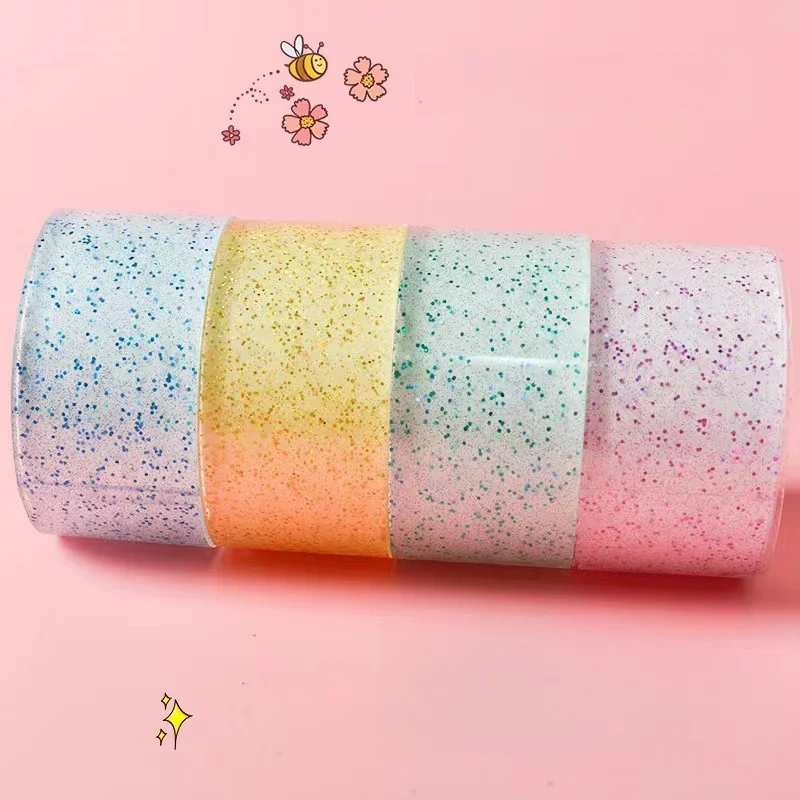 1PC Adhesive Blowable Bubble Tapes Diy Craft Making Pinch Bubbles Colorful Glitter Double-Sided High Sticky Nano Bubble Tape