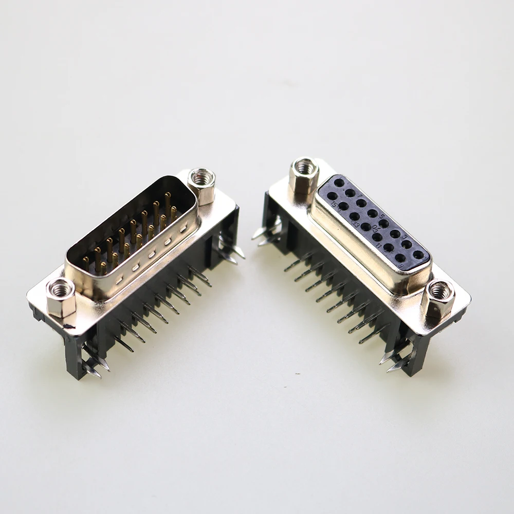 

1PCS DB15 Female/Male PCB Mount, D-Sub 15 pin PCB Connector,RS232 Connector 90-degree bent needle DR15