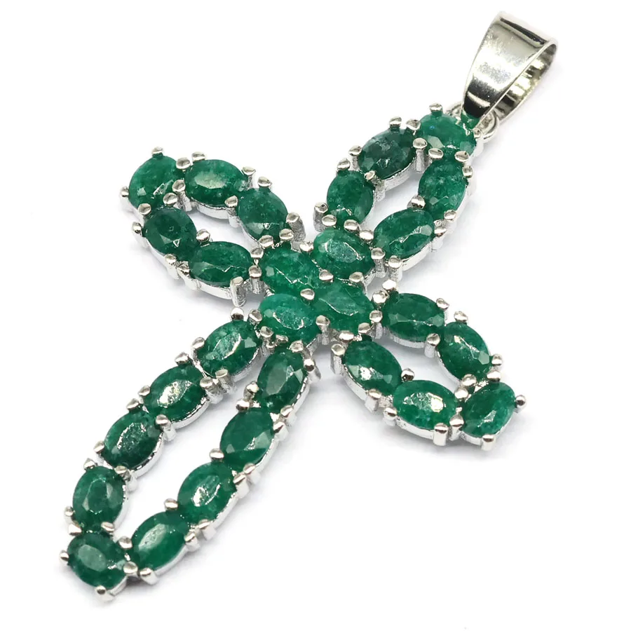 47x30mm Highly Recommend Green Amethyst Real Green Emerald Purple Amethyst Tourmaline Women Present Silver Pendant