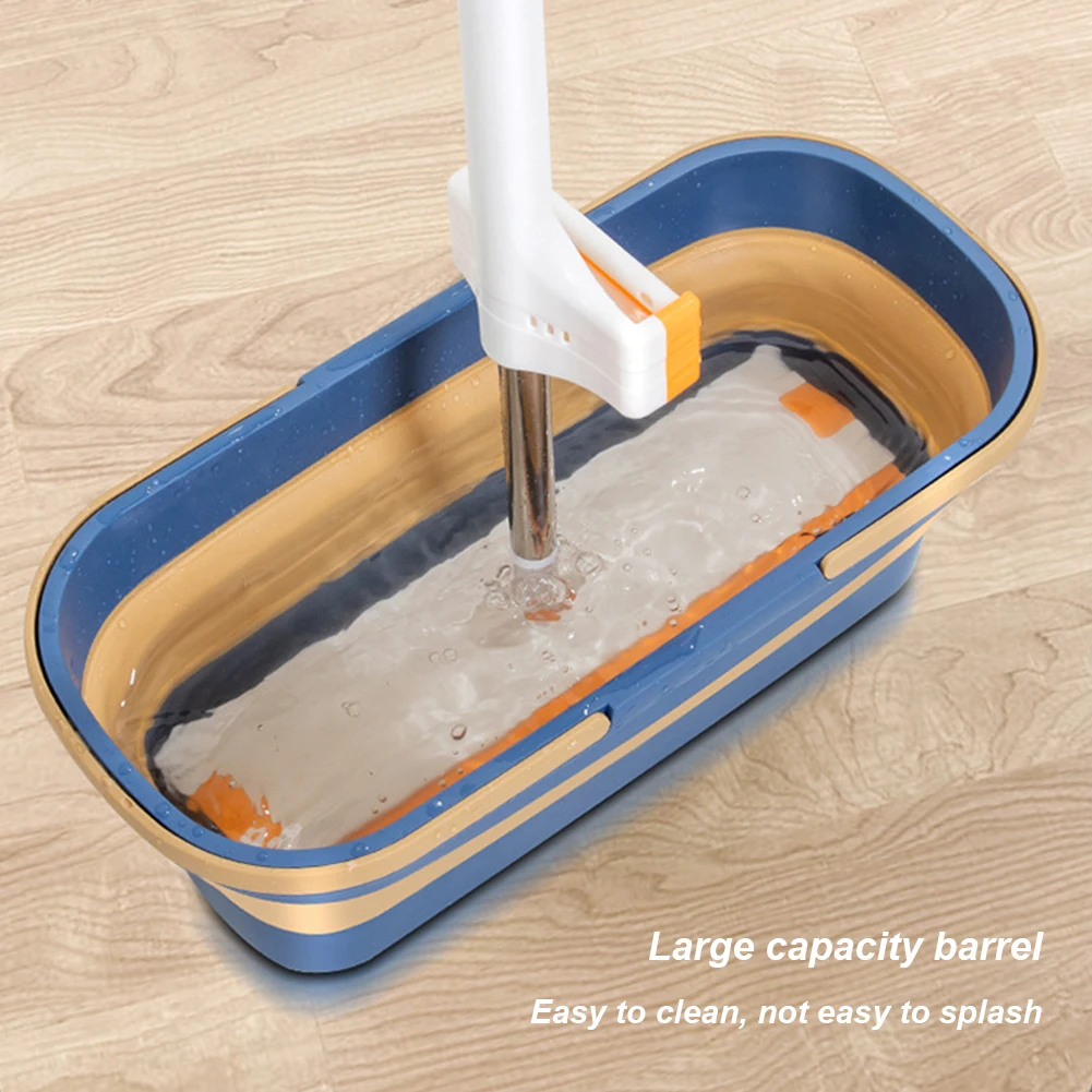 Flat Mop Cleaning Bucket Foldable Space Saving Basket with Handle Rectangular for Outdoor Garden Camping Fishing