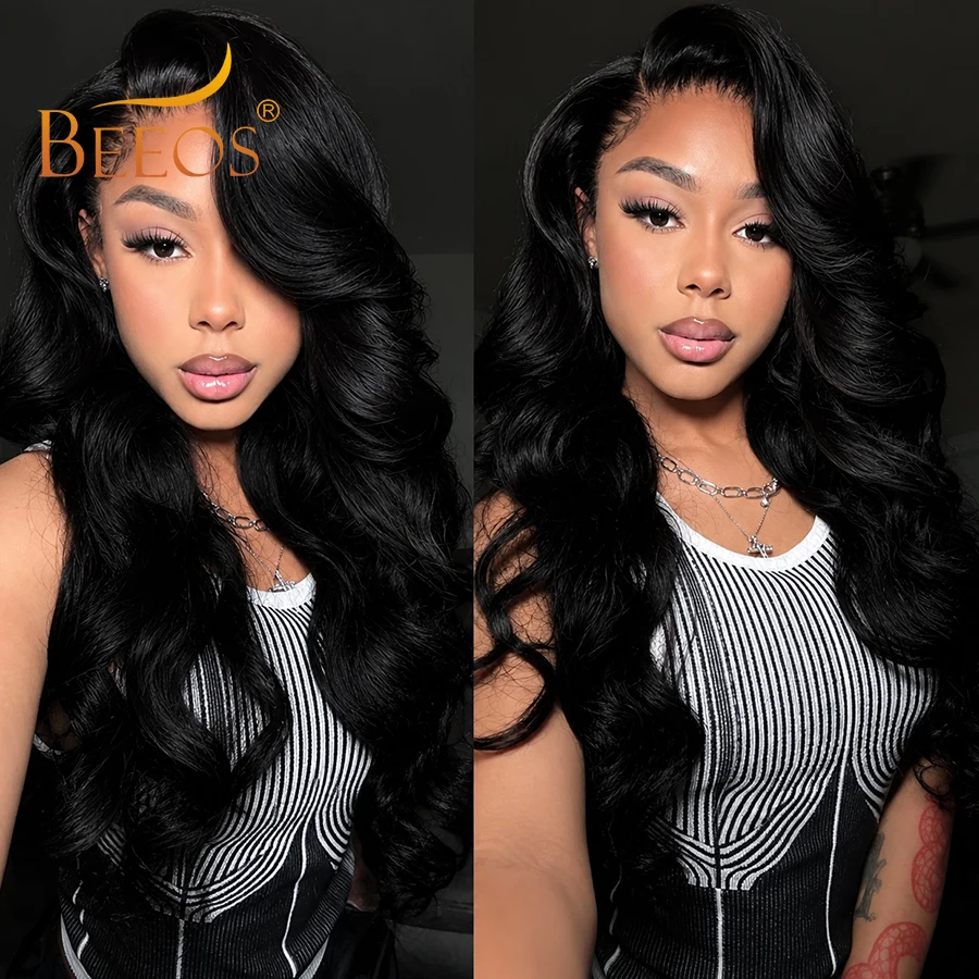 34in 13x6 Real HD Lace Frontal Wigs Body Wave Human Hair Wigs Skinlike HD Lace Pre Plucked Deep Part Melt Skins Brazilian Hair