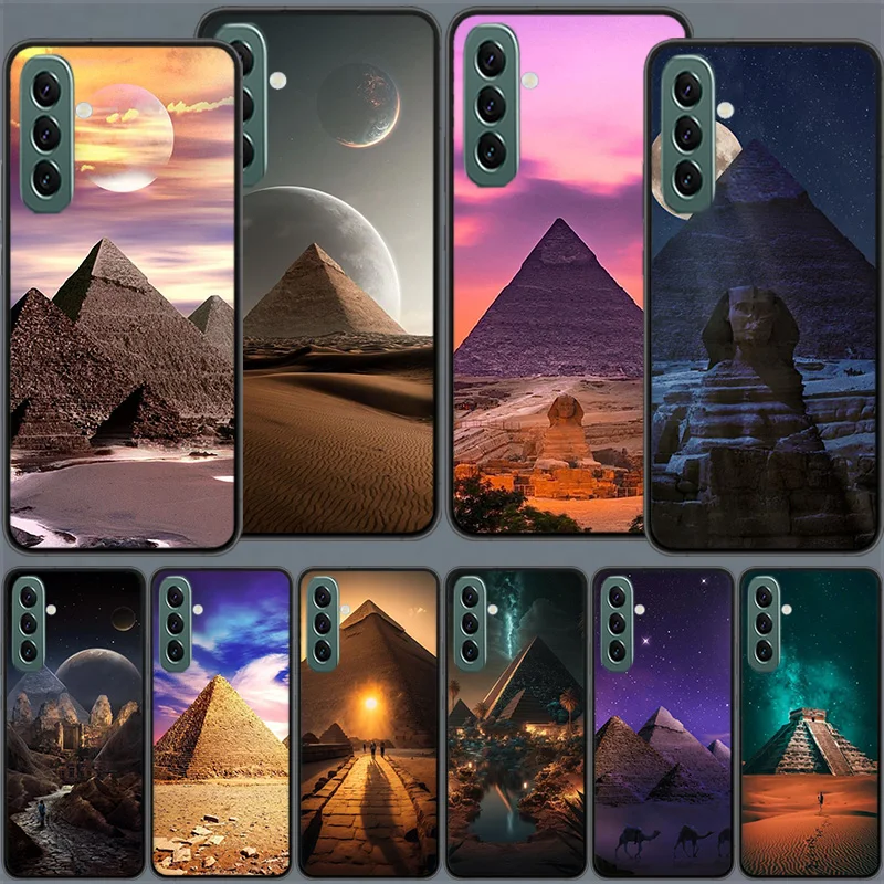 Egyptian Nighttime Desert Pyramid Phone Case For Samsung Galaxy M52 M51 M32 M31 M30S M21 M12 M11 A70 A50 A40 A30 A20 A10 A9 A8 A