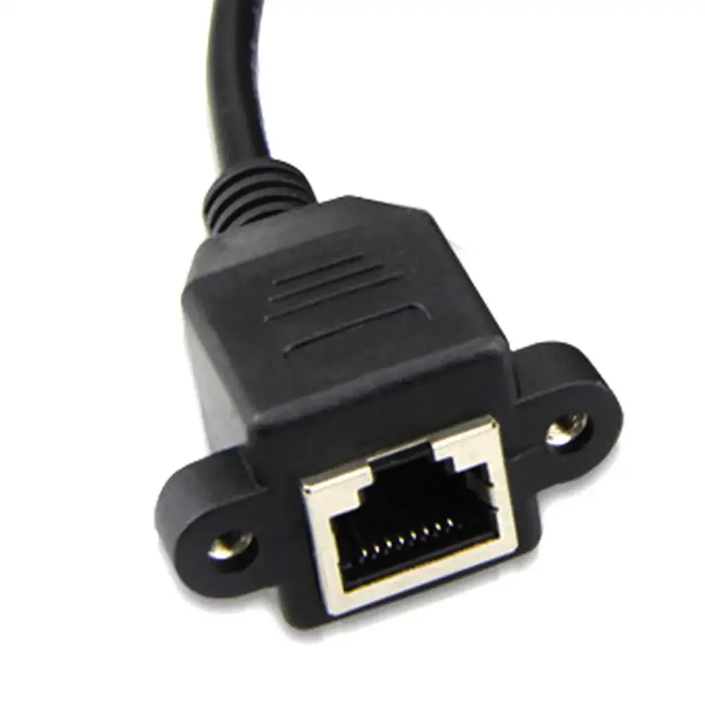 ANPWOO Brand High Quanty 30cm 60cm Mount Network Male To Female Screw Ethernet Panel RJ45 Cable LAN Extension