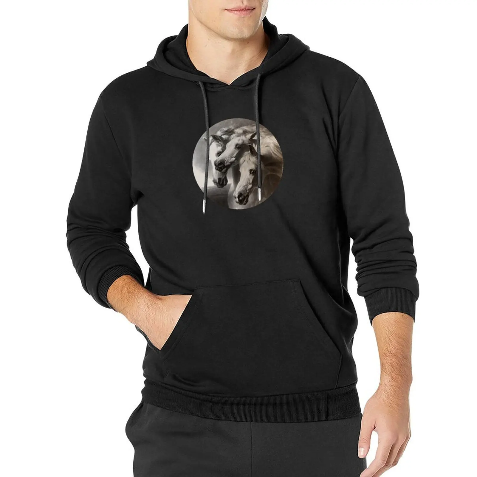 Vintage Print The Pharaoh's Horses on Gifts and Apparel Pullover Hoodie korean clothes hoodie men