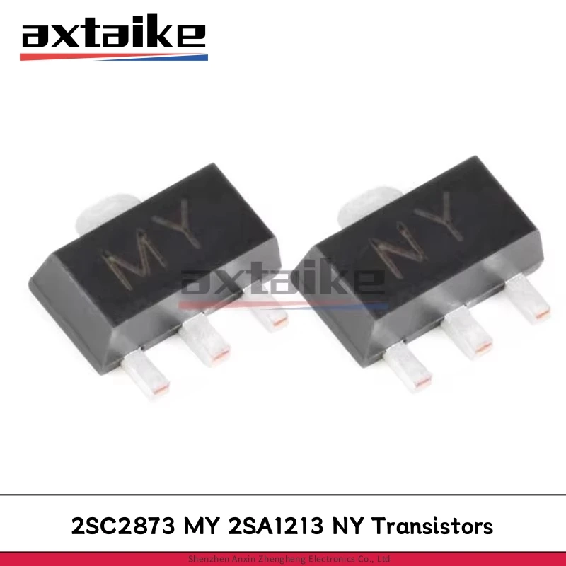 50PCS 2SC2873 MY 2SA1213 NY SOT-89 50V 2A NPN PNP SMD Transistors C2873 A1213 Complementary Triode
