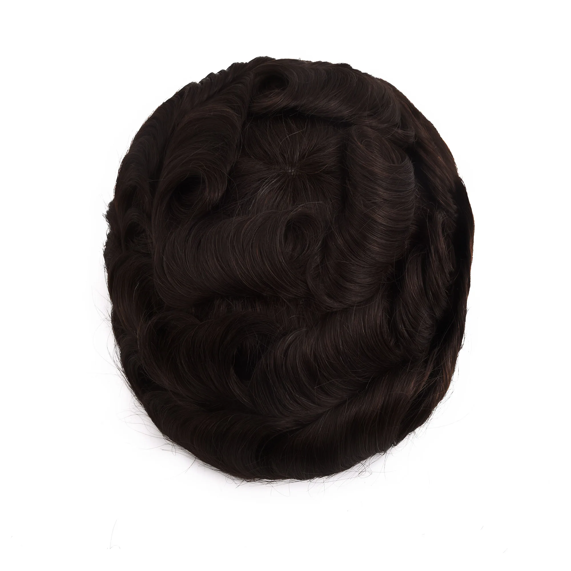 Wigs for Mens Toupee Hair Replacement System Mono Lace With Reinforce Lace Systems Size 8×10 Inch 6 Inch