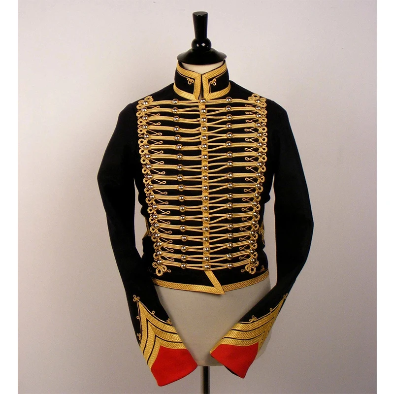 

Custom Made Gothic Historical Imperial British Military Black Wool Jacket Adult Mens Royal Officer Hussar Coat Romantic Jacket