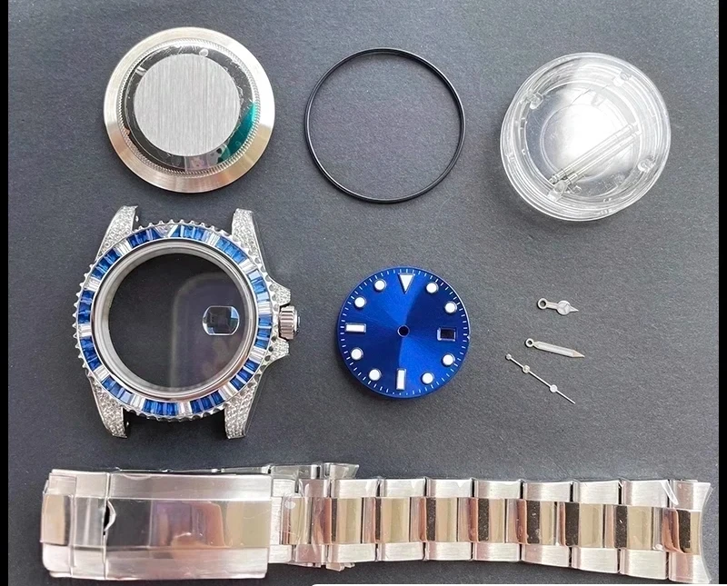 Assemble watch accessories case, suitable for ETA Seagull 2824 2836 3135 movement 904 case cover diamond model