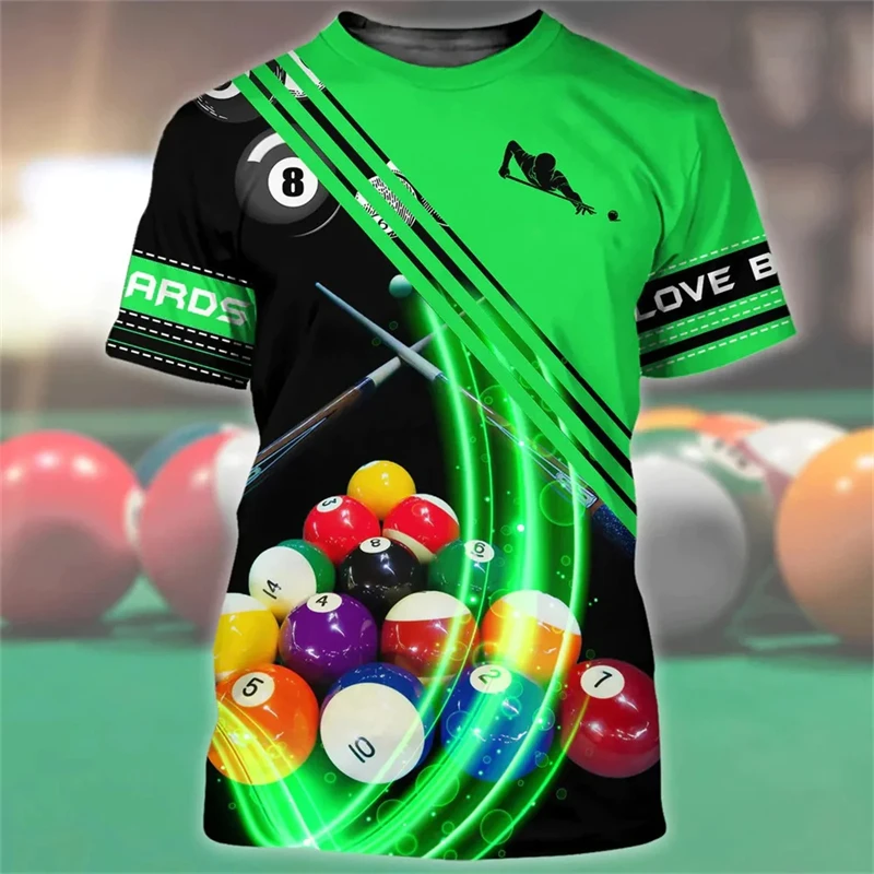 Summer Men's T-shirt Billiards No.8 Black Ball 3d Print Men's Tops Daily Casual Male Clothing Streetwear Short-sleeved T Shirts