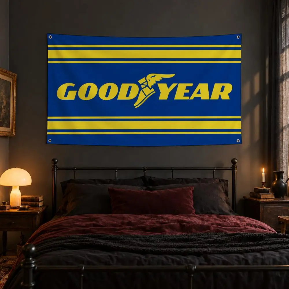 Brand Goodyear Tire Flags Fabric Pennant Banner, Apt Wall Decor, Living Corner, Bedroom, Studio, E-sports Room
