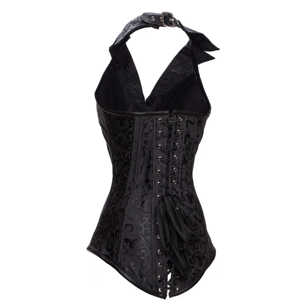 Sexy Medieval Steampunk Woman Corsets V-neck Gothic Corset Vest Cosplay Costume Pirate Costume Halloween Carnival Dress Up Party