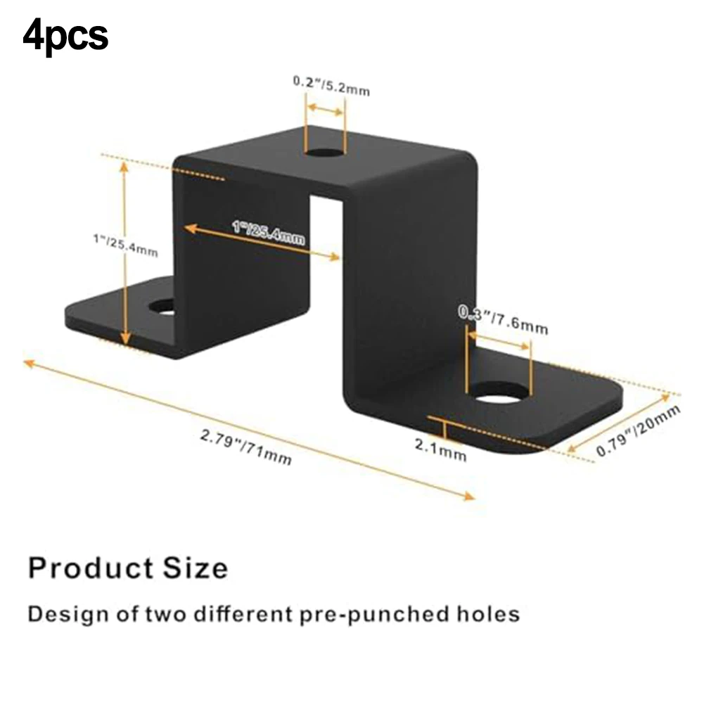 U Shaped Connector Bracket 2PCS or 4PCS Square Pipe Clamp for Water For Pipes and Balcony Railings Installation