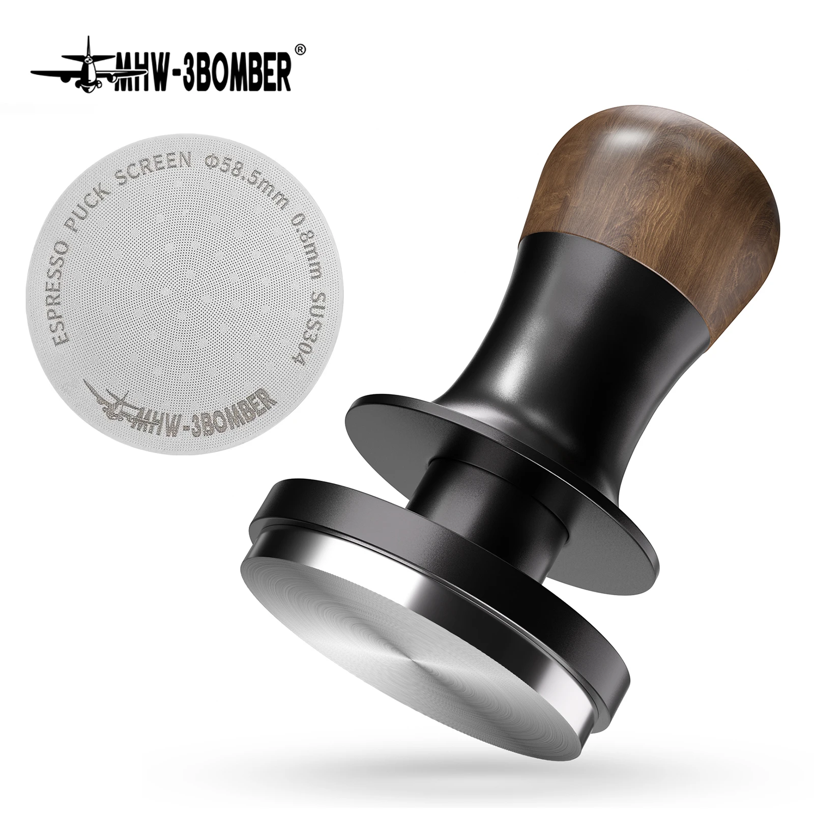 

MHW-3BOMBER Coffee Tamper&Puck Screen Set 30lbs Constant Pressure Tampers Espresso Coffee Accessories Barista Tools