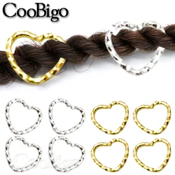 50pcs Hair Braid Split Rings Connectors Charms Heart Rings Twisted DIY Jewelry Headwear Decorative Making Finding Accessories