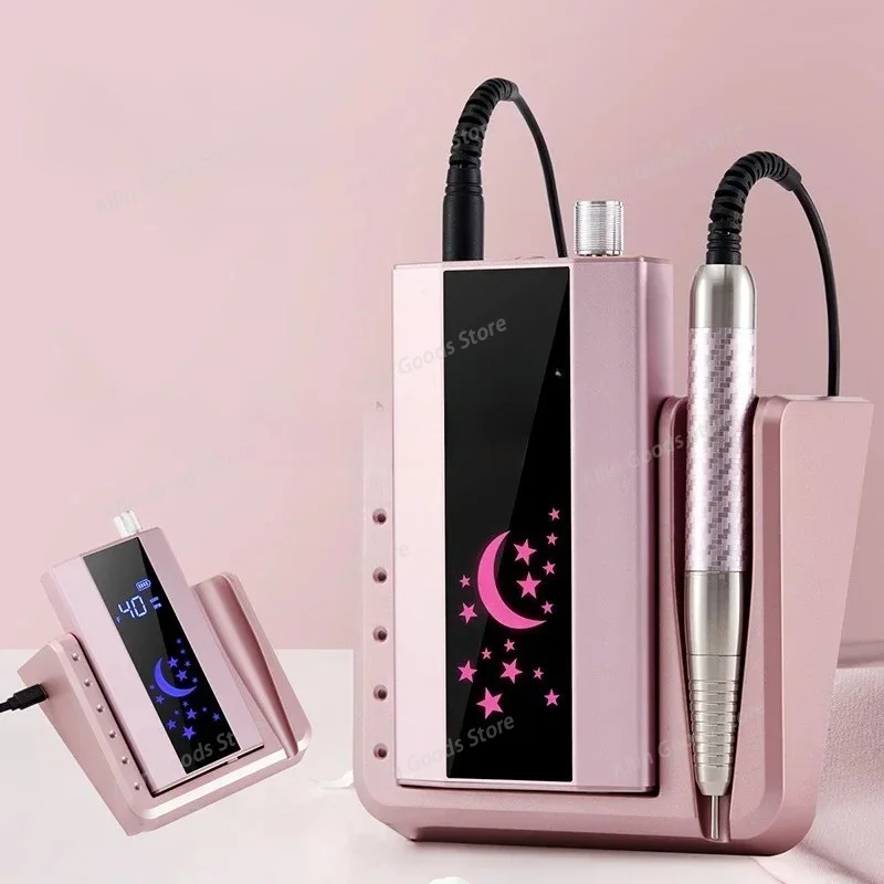40000RPM Nail Drill Electric File, Portable Professional Nail File Machine, Rechargeable Cordless Nail Drill with 1 Bit