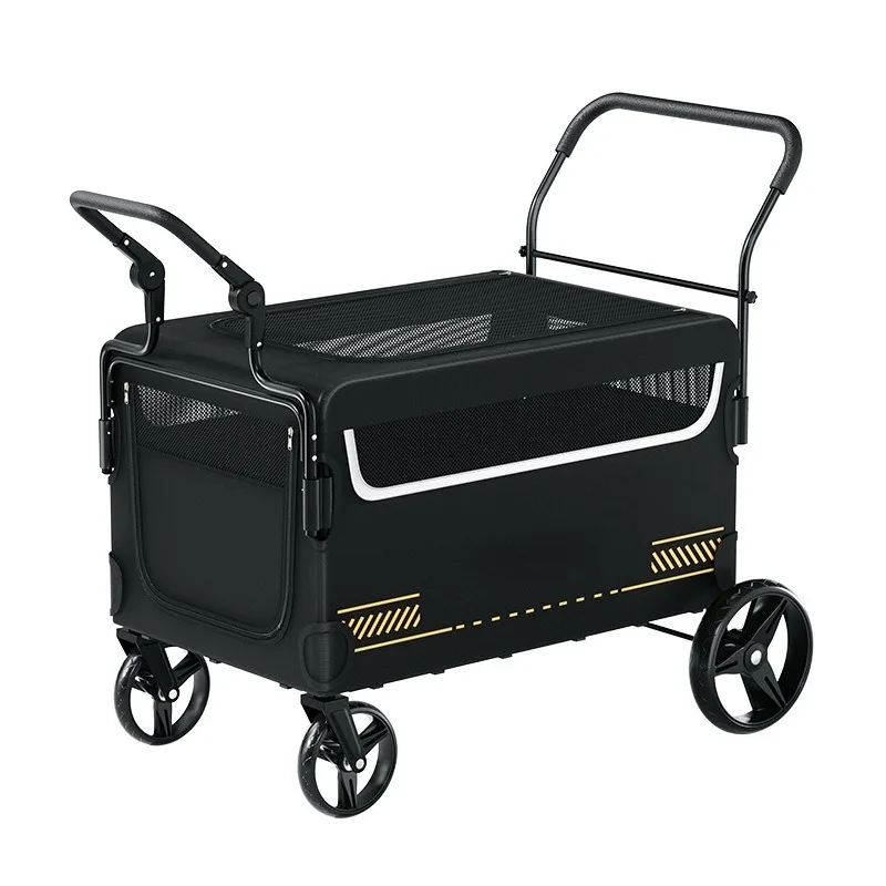 Foldable Pet Stroller for Dogs and Cats Outdoor Travel Pushcart Portable Puppy Carrier Cart Camping Wagon
