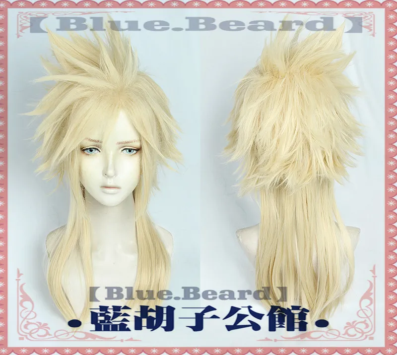 Anime Cloud Strife Cosplay Wig Halloween Carnival Party Props Synthetic Hair Heat Resistant Fiber + Wig Cap
