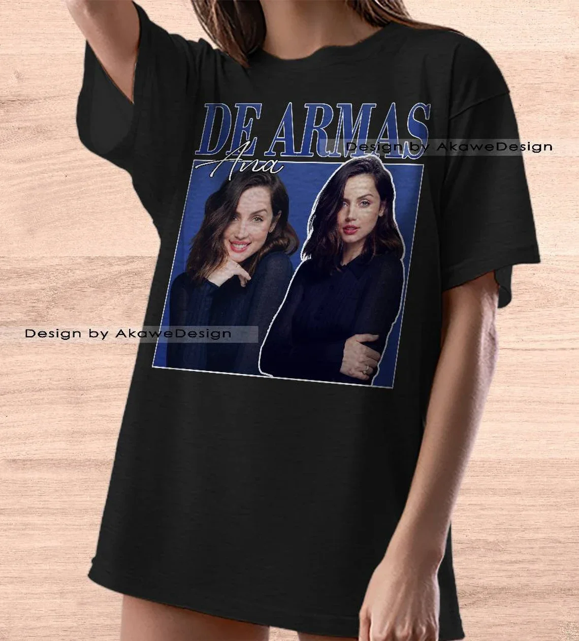 قميص Ana De Armas Vintage 90s كبير الحجم من Paloma Homage Retro Classic Graphic Tee للجنسين AK118