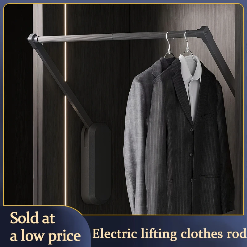 Asta di sospensione per ascensore elettrico con controllo vocale intelligente con sensore tattile remoto Ritorno automatico Doppio motore Silenzioso armadio guardaroba