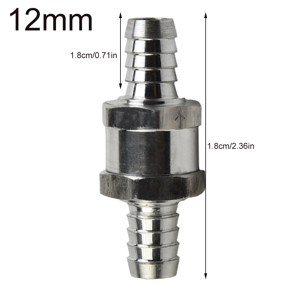 Check Valve Aluminum Fuel Non Return Check Valve 6/8/10/12mm Fuel Air Water Pipe Tube Hose Plumbing Valve Parts