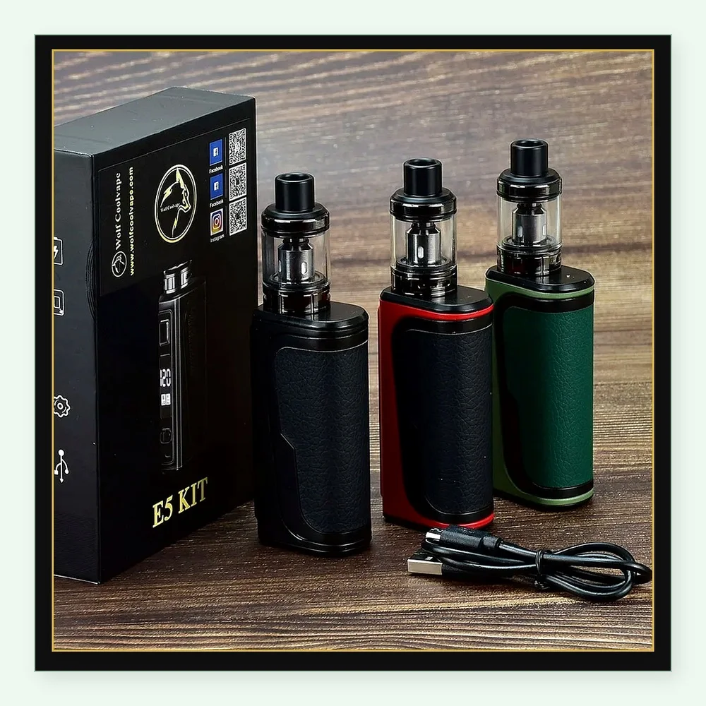 E5 120W Vape Pen Kit with 2200mAh Battery, 2.5ml Atomizer, and OLED Screen - Electronic Cigarette Vaporizer