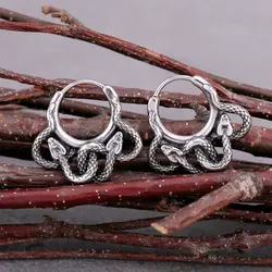 Vintage Animal Snake Hoop Earring For Men Stainless Steel Rock Hip Hop Biker Accessories Fashion Punk Charm Jewelry Gift
