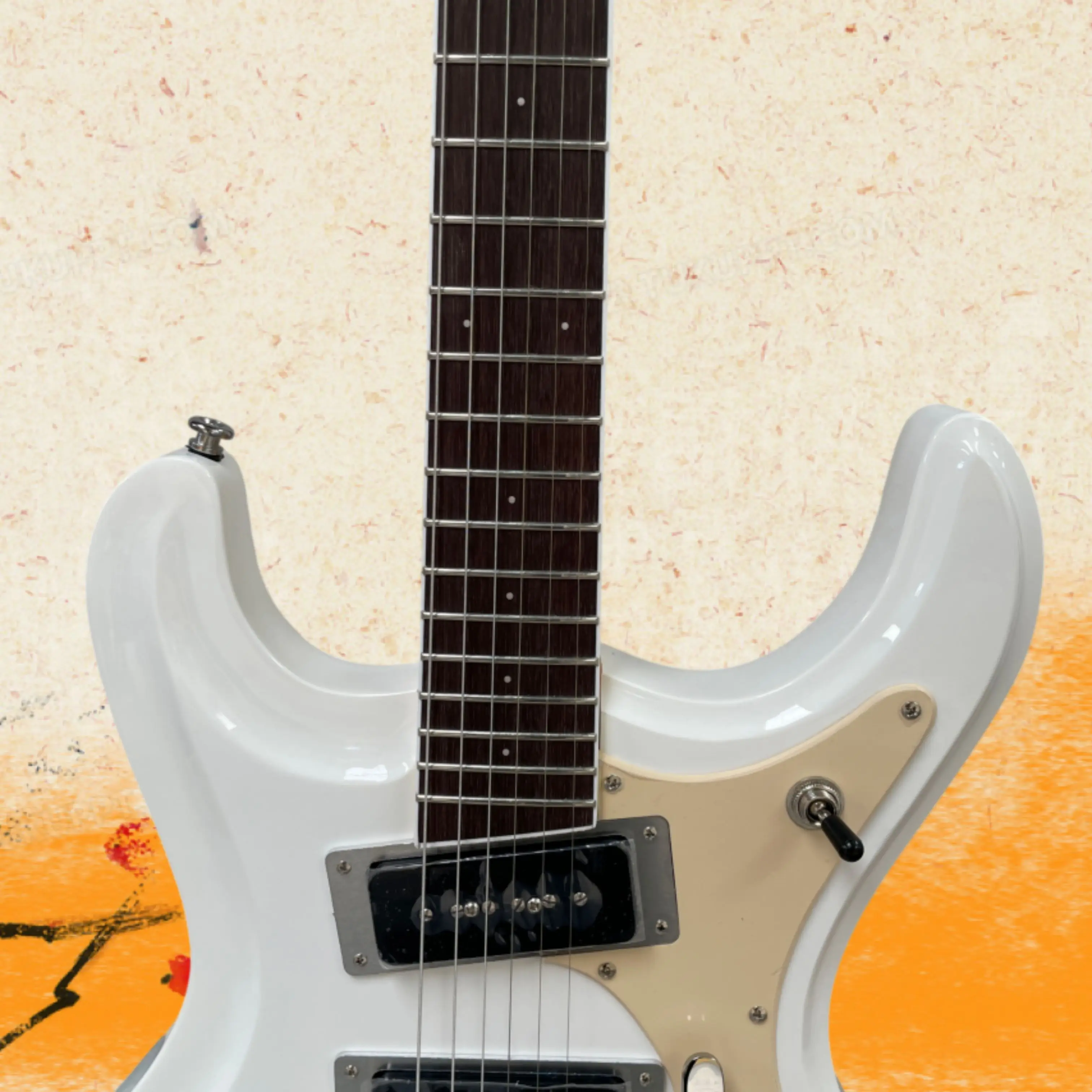 Retro Streamline Body Electric Guitar,Joystick Tremolo System,Rosewood Fingerboard Guitars For Personal Use Gifting Guitarra