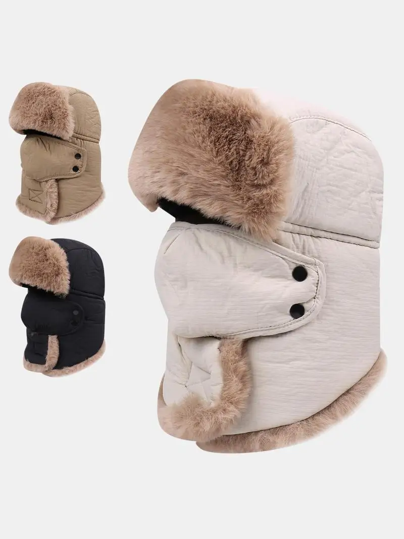 

Зимняя велосипедная шапка для мужчин и женщин — ветрозащитная шапка-ушанка с подкладкой из искусственного меха, теплая и дышащая маска для занятий спортом на открытом воздухе