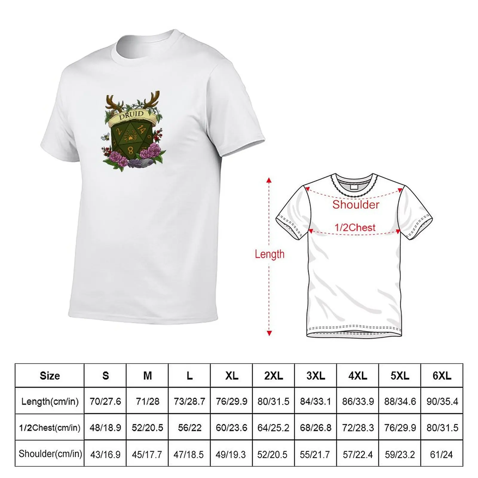 Dice Druid T-Shirt Festive Simple T-Shirt