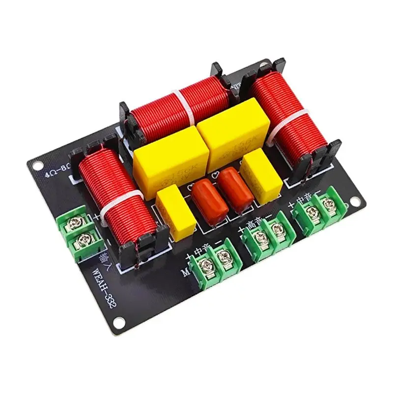 

Кроссовер B68C WEAH-332 200 Вт, 3-полосный, 2 среднечастотных динамика, 1 высокочастотный динамик, разделитель частот для аудиоколонок, кроссовер для караоке, модель A