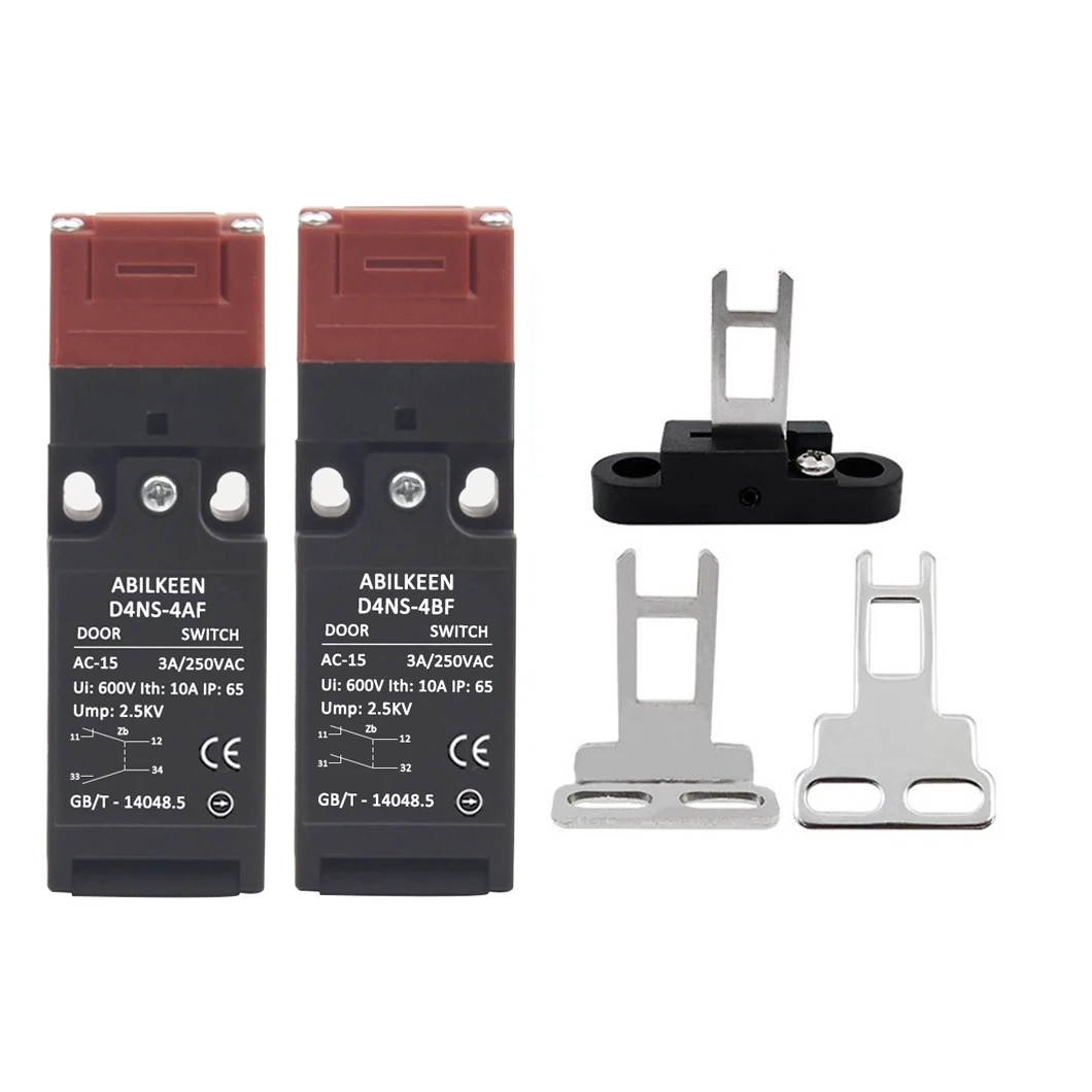 ABILKEEN D4NS-4AF/BF/CF/DF CNC Safety Door Limit Switch 1NO1NC/1NO2NC/2NC/3NC Safe Door Switch 10A 250V for Automation Equipment