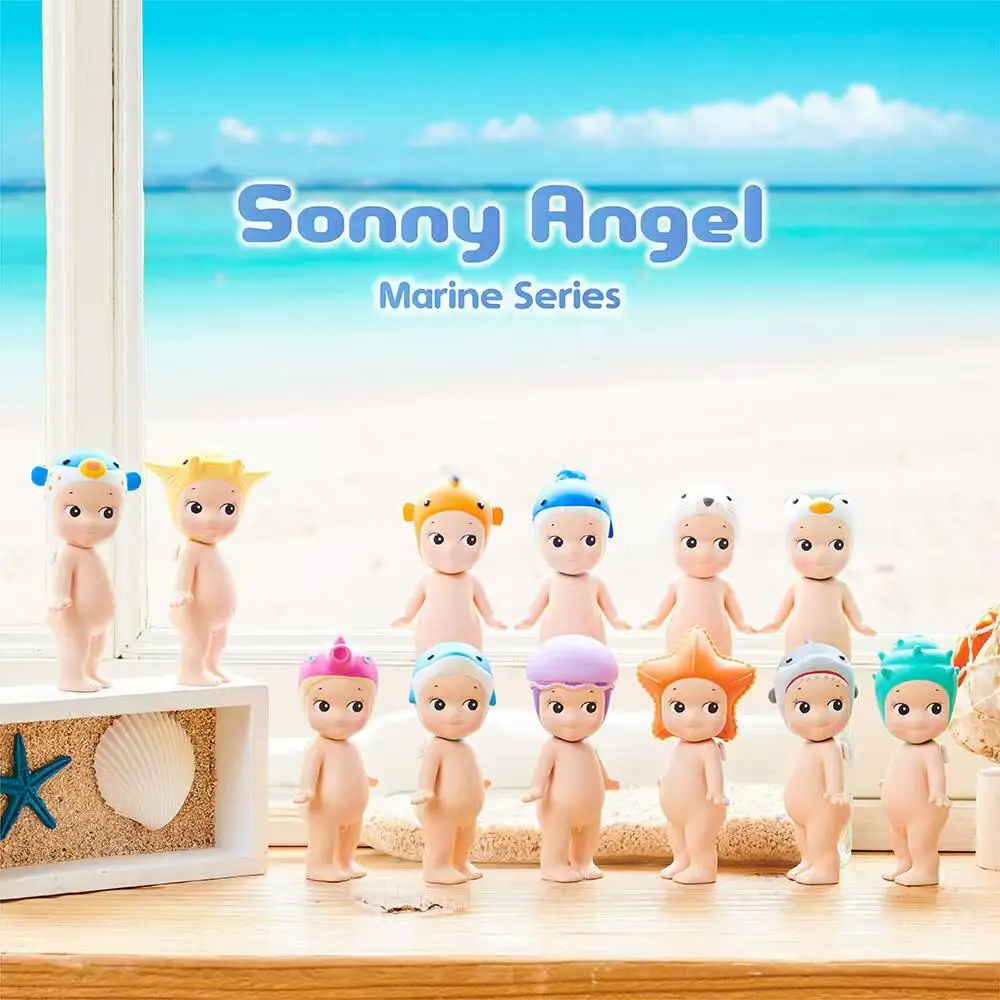 Nieuwe Sonny Angel Party Ocean Series Auto Decoratie Desktop Computer Scherm Cupido Hand Mode Spelen Pop Verjaardagscadeau Speelgoed