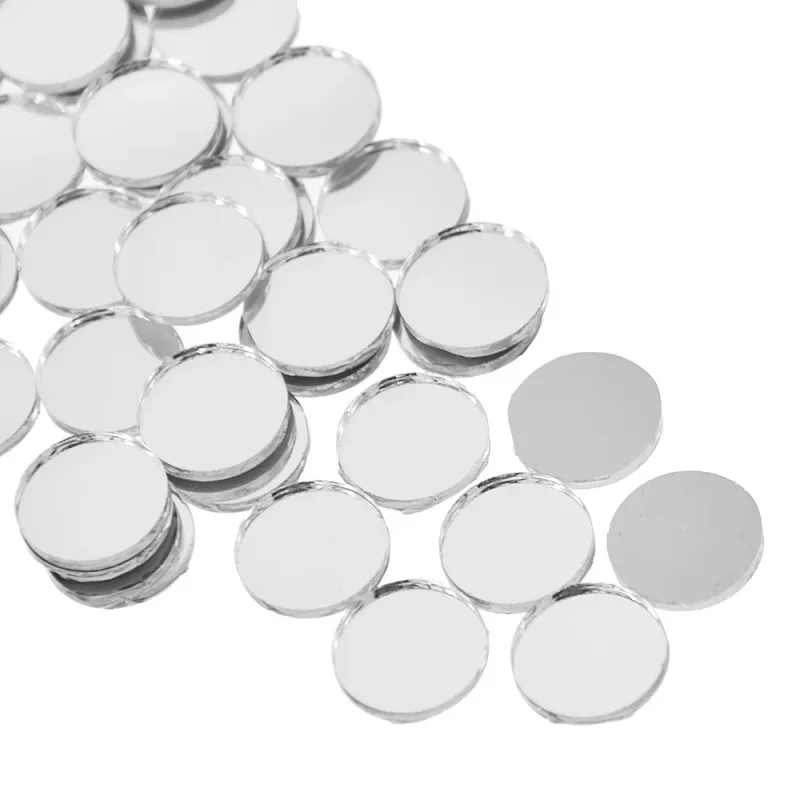 100pcs/lot Round Mini Mosaic Tiles Mirror Self-Adhesive Sticker For Wall Bathroom DIY Home Decoration Crafts view 3