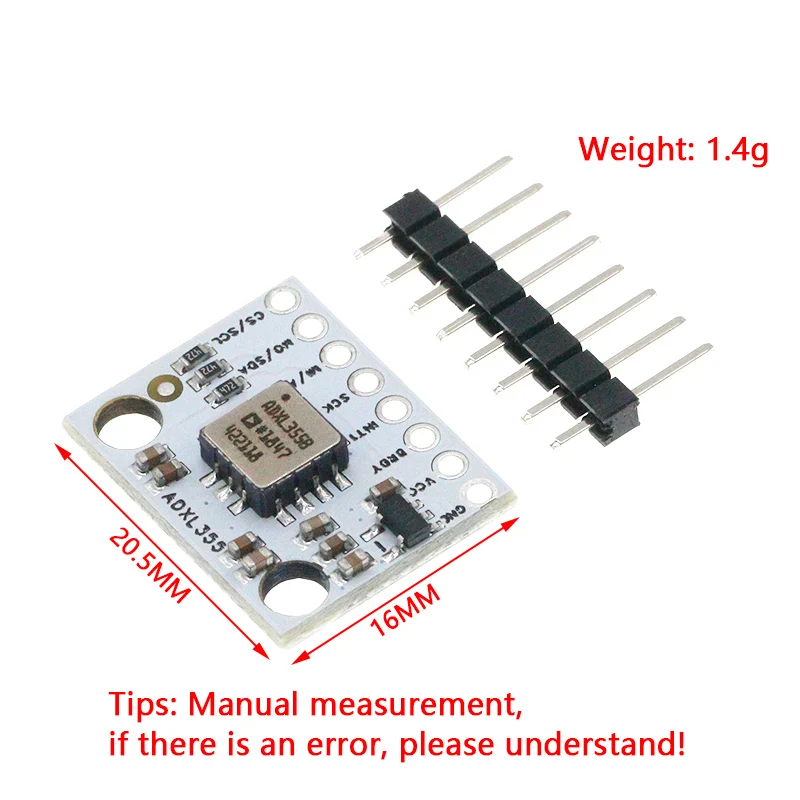 Imagem -02 - Módulo de Sensor Acelerômetro Triaxial é um Sensor de Temperatura Integrado de Baixo Consumo de Energia Industrial com Saída Digital Adxl355 o