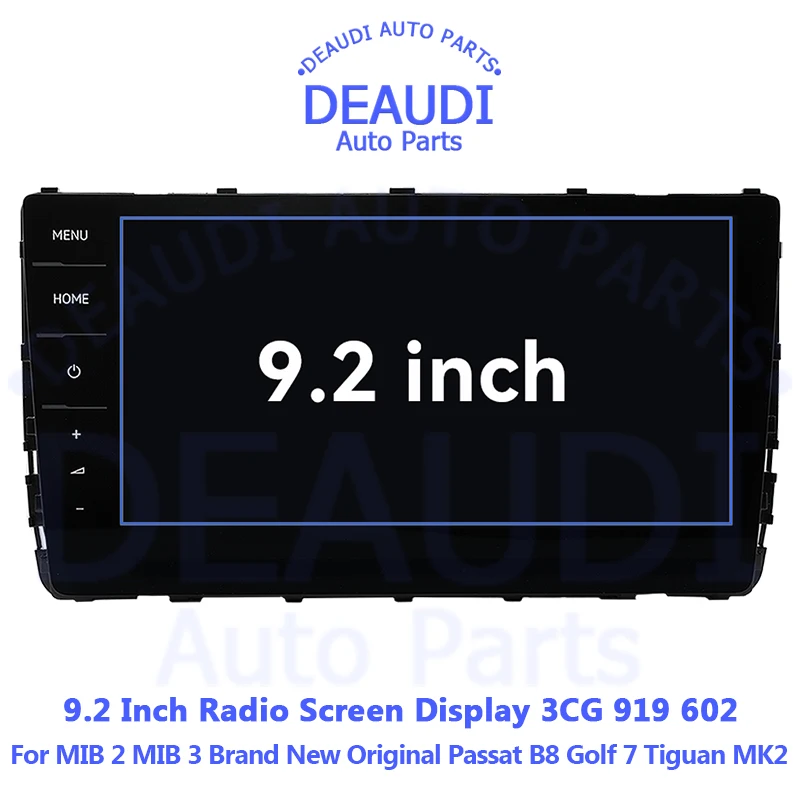 9.2 inch MIB 2 3 Radio NEW Original Screen Display for VW Passat B8 GOLF 7 MK 7.5 Tiguan MK2 3CG919602 Replacement