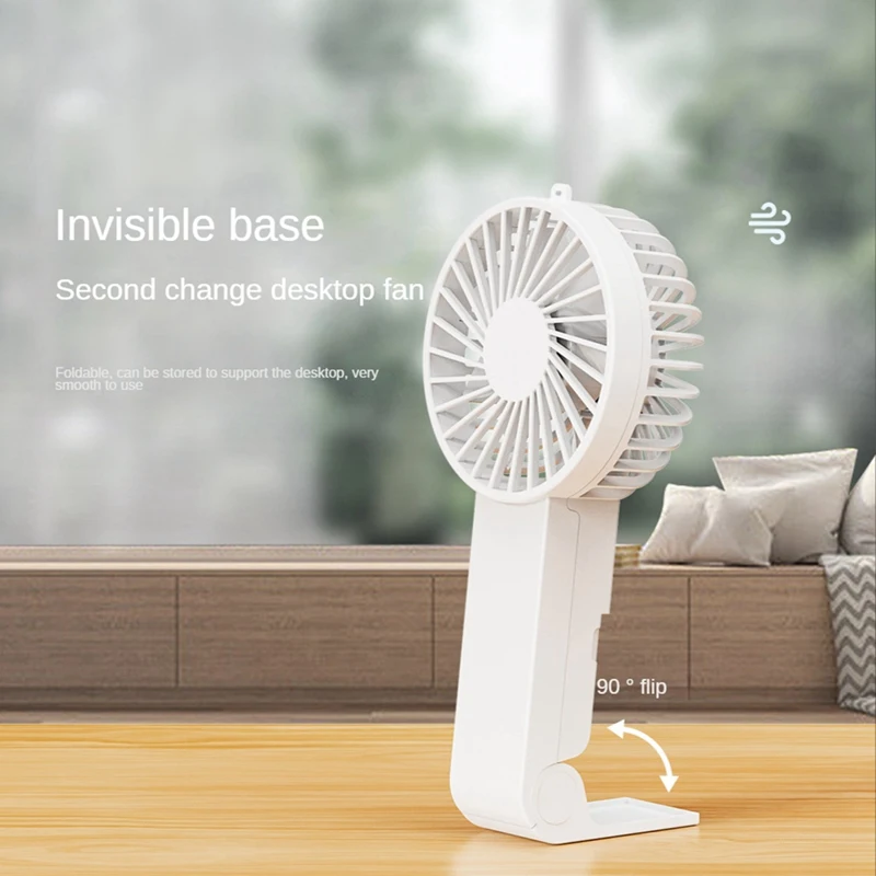 USB Mini Fan Rechargeable 1200Mah Portable Handheld Fan Lazy Travel Shopping Cooling Mute Fan Air Cooler Fan