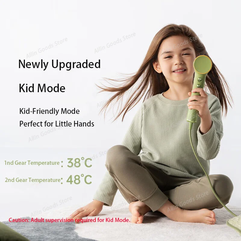 Compact Fast Blow Dryer for dorm and household lightweight only 299g portable design kid friendly mode