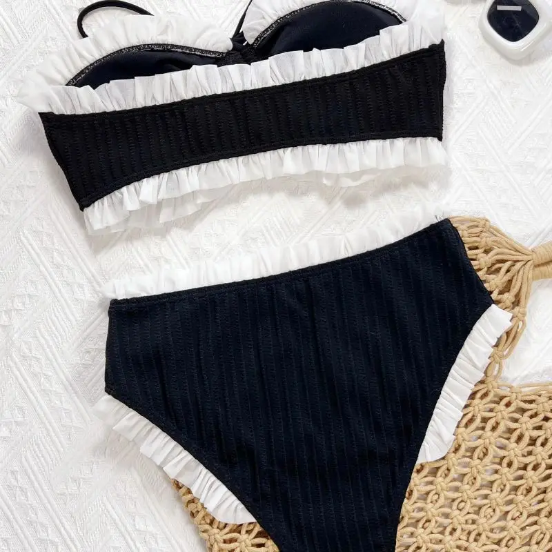 Cikini Costume da bagno diviso senza spalline Bikini sexy Set Costume da bagno estivo da spiaggia per donna