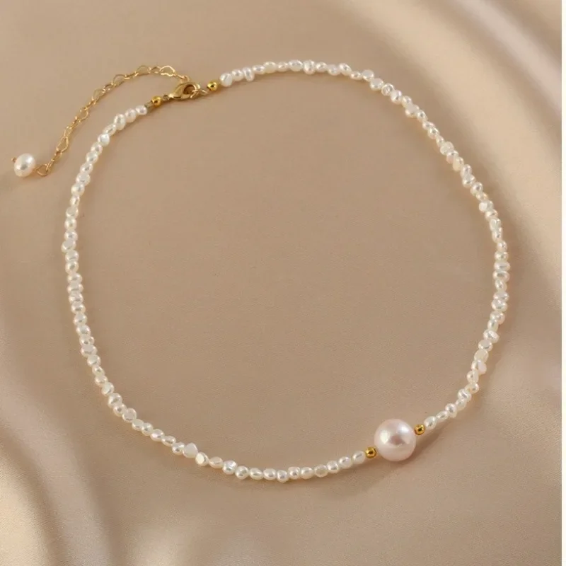 Minar Classic Irregular Freshwater Pearl Beaded Necklaces For Women Real Gold Plated Copper Strand Chokers Casual Jewelry