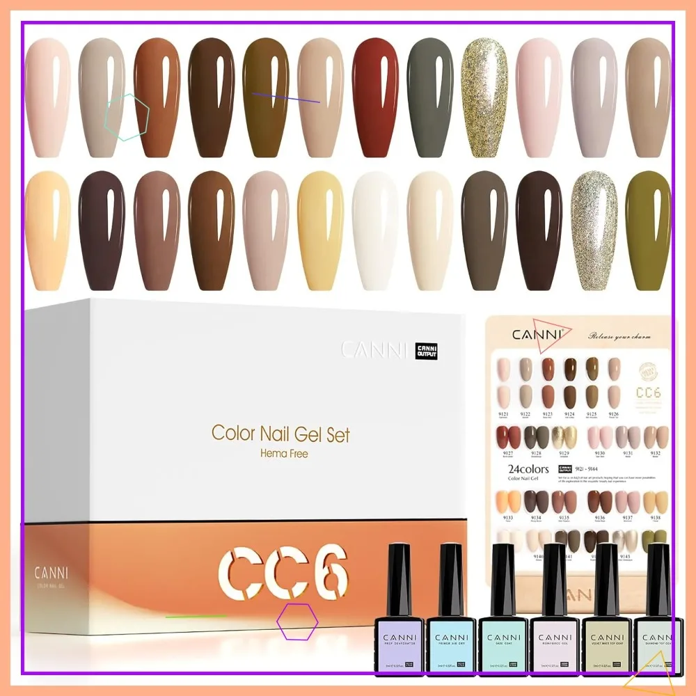 

30Pcs Winter Nude Gel Polish Set - 9ML Brown Beige Khaki Neutral Kit, Soak Off UV LED Starter for Home & Salon Manicure