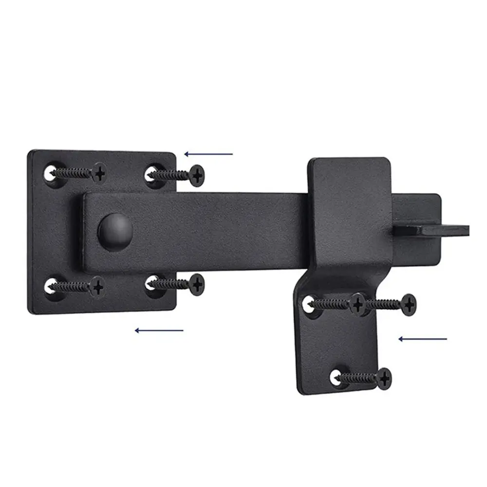 Rustic Black Flip Gate Latch 5.5 Inches 360 Degree Rotation Barn Door Lock Carbon Steel Safety Hardware Safety Gate Lock Barn