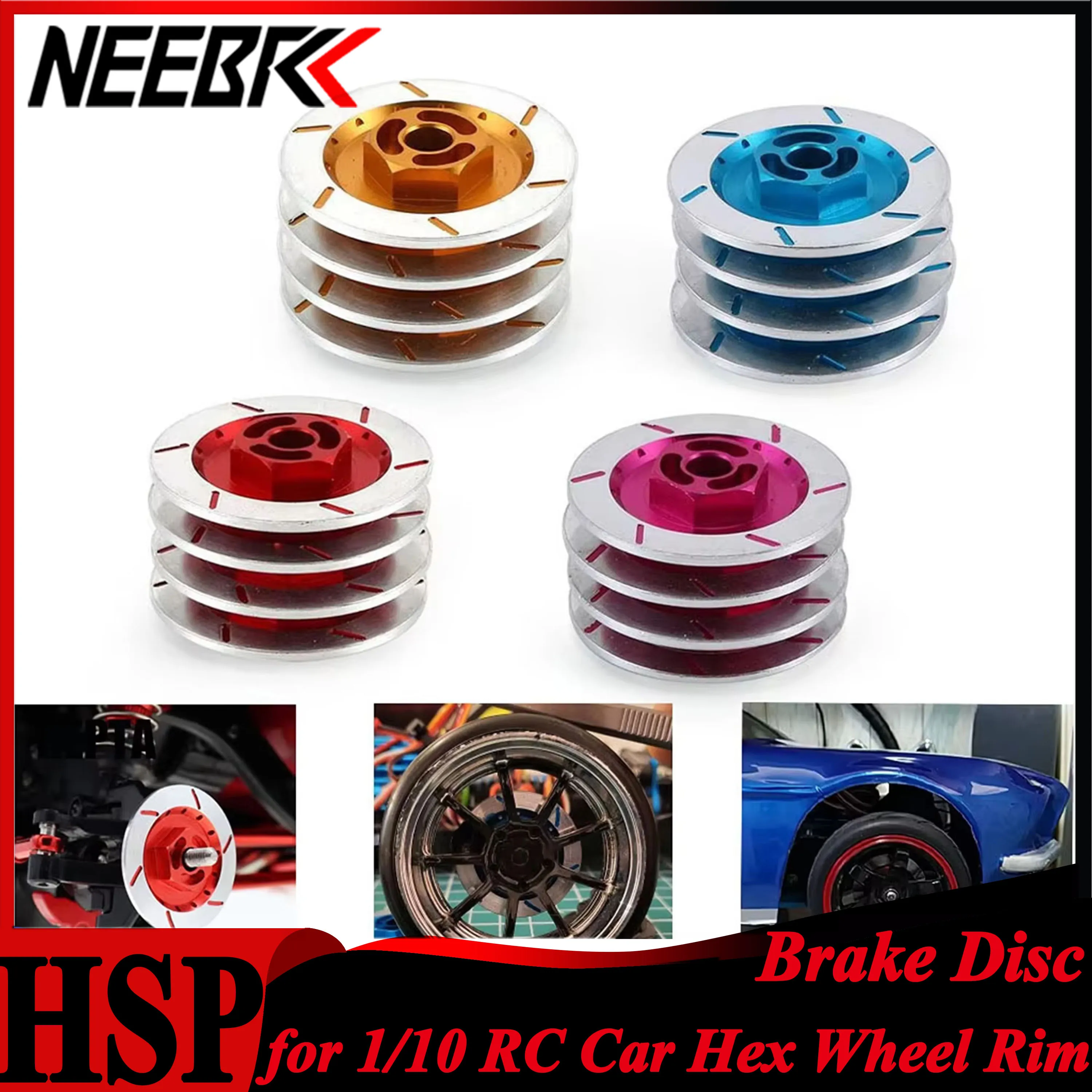 

NEEBRC Aluminum Alloy Brake Disc Wheel Rim Box Metal Hex Adapter 12mm for 1/10 RC Car MN G500 HSP 94123 94122 Tamiya Upgrade Kit