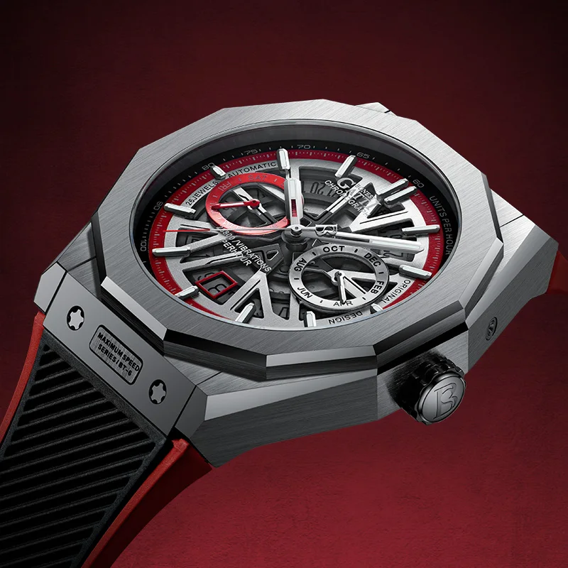 

Часы BONEST GATTI, полностью автоматические мужские наручные часы со скелетом, немецкие механические часы, подарок на день Святого Валентина, серия King Speed