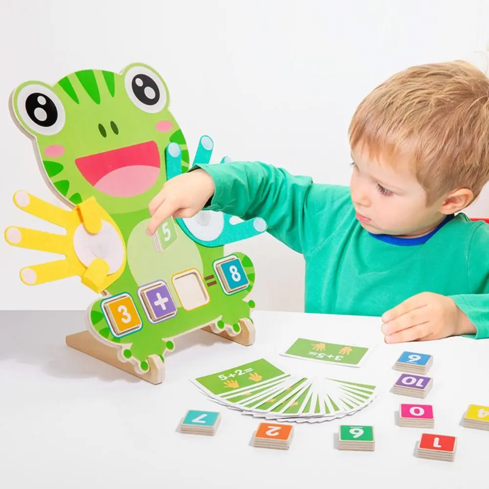 Opération de doigt de grenouille Montessori, modèle éducatif, chiffres de doigt de grenouille, mathématiques colorées, comptage pour enfants, bricolage